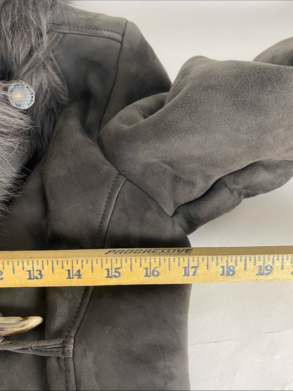 All Saints Ladies PELT Sheepskin shearling Jacket Tagged As Ten Runs Small - Picture 7 of 8